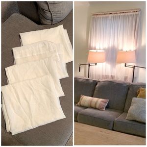 4 white sheer curtain panels (51x84”)